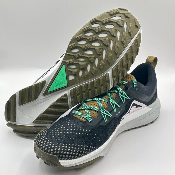 Men’s Nike React Pegasus Trail 4 Black/White-Olive DJ6158-006 Size 10.5 New - Picture 5 of 11